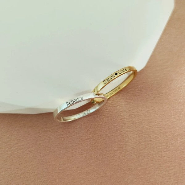 Personalized Skinny Engraved Name Ring